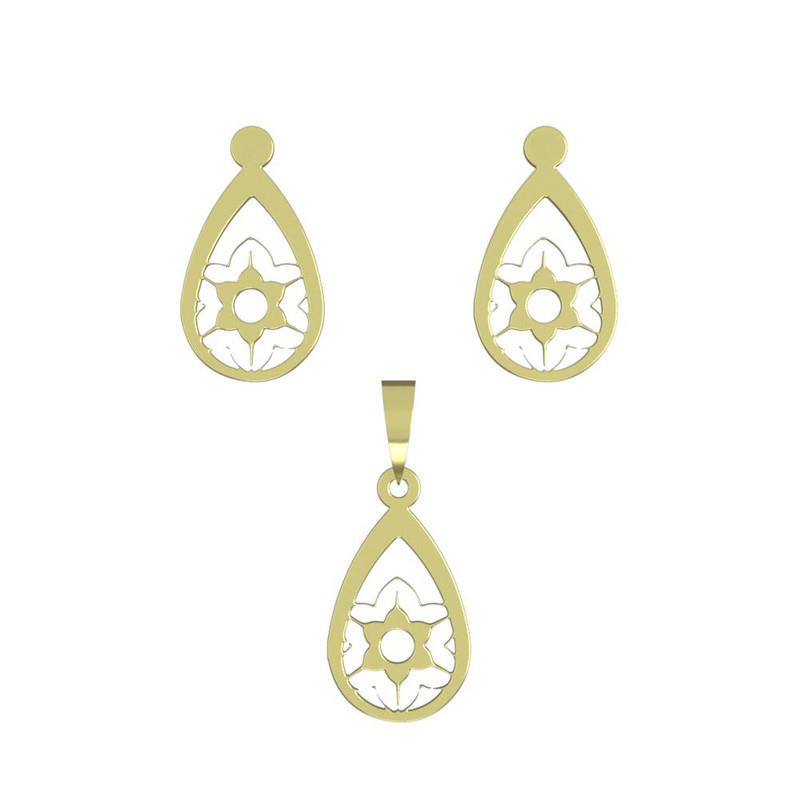 نیم ست طلا 18 عیار زنانه مدوپد مدل ستاره کد NA11733