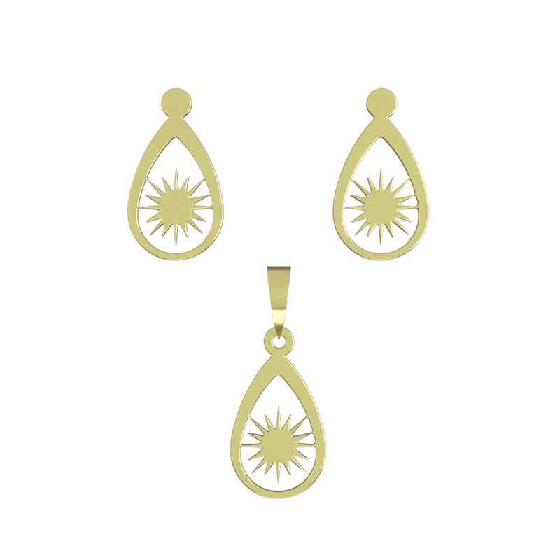 نیم ست طلا 18 عیار زنانه مدوپد مدل خورشید کد NA11748