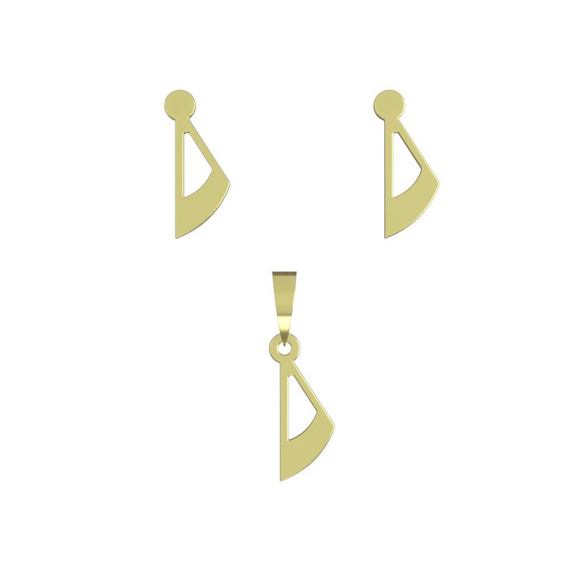 نیم ست طلا 18 عیار زنانه مدوپد مدل هندسی کد NA11753