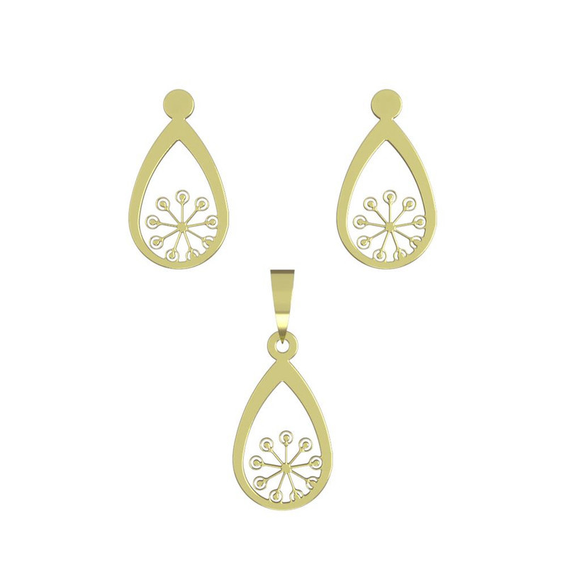 نیم ست طلا 18 عیار زنانه مدوپد مدل هندسی کد NA11761