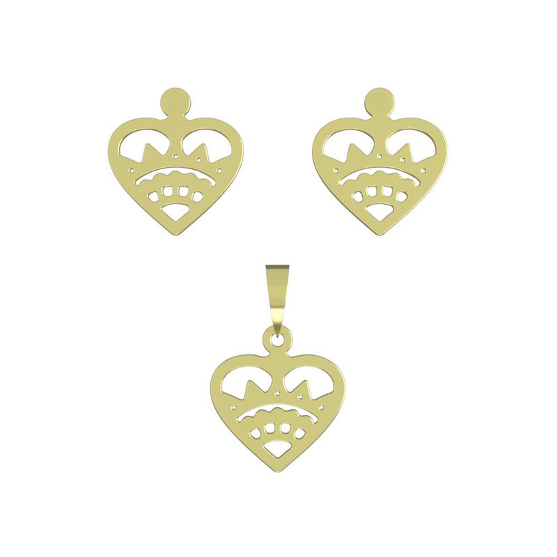 نیم ست طلا 18 عیار زنانه مدوپد مدل هندسی کد NA11762