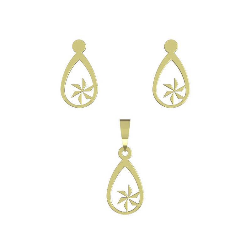 نیم ست طلا 18 عیار زنانه مدوپد مدل هندسی کد NA11766