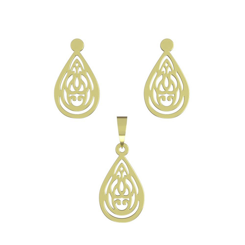 نیم ست طلا 18 عیار زنانه مدوپد مدل هندسی کد NA11769