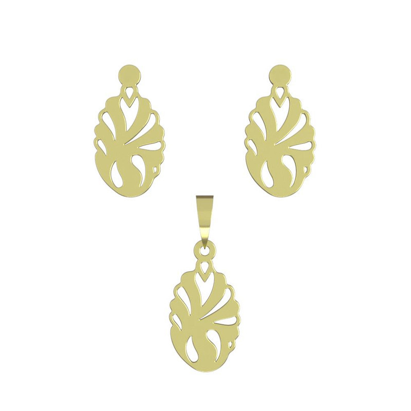 نیم ست طلا 18 عیار زنانه مدوپد مدل هندسی کد NA11773