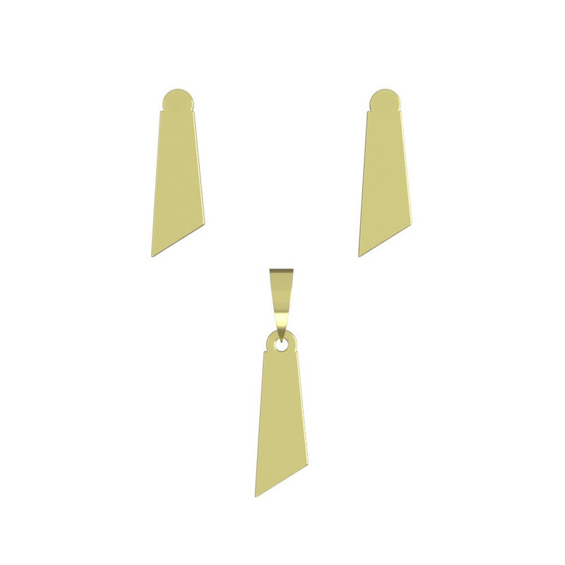 نیم ست طلا 18 عیار زنانه مدوپد مدل هندسی کد NA11802