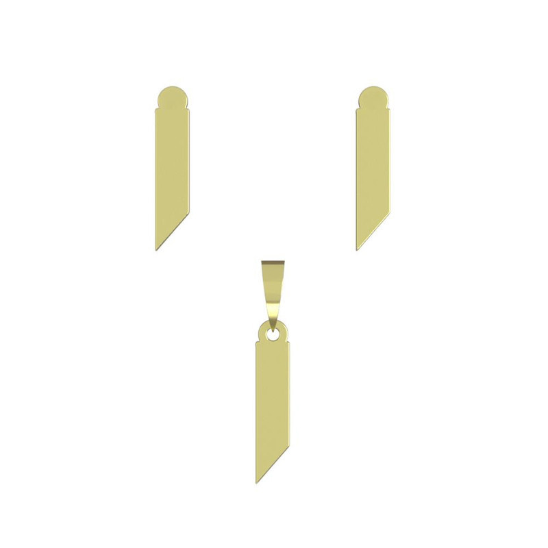 نیم ست طلا 18 عیار زنانه مدوپد مدل مستطیل کد NA11803