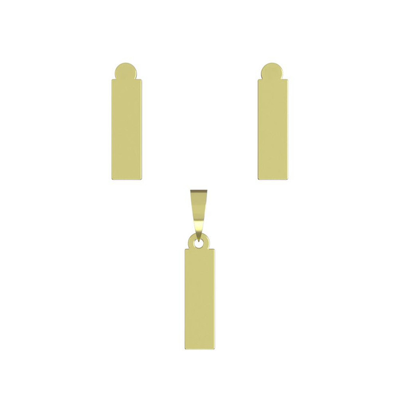 نیم ست طلا 18 عیار زنانه مدوپد مدل مستطیل کد NA11804