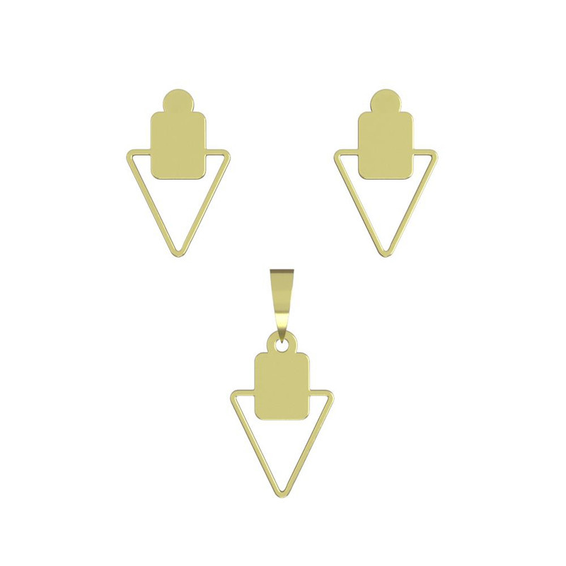 نیم ست طلا 18 عیار زنانه مدوپد مدل مثلث کد NA11807