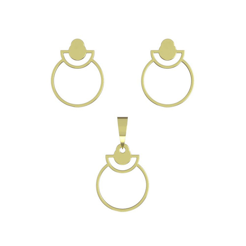 نیم ست طلا 18 عیار زنانه مدوپد مدل دایره کد NA11825