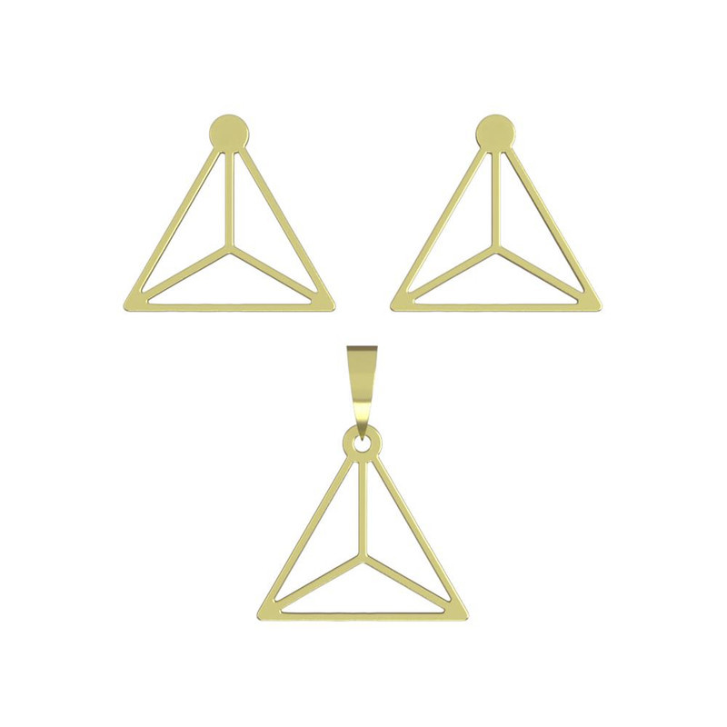 نیم ست طلا 18 عیار زنانه مدوپد مدل مثلث کد NA11829