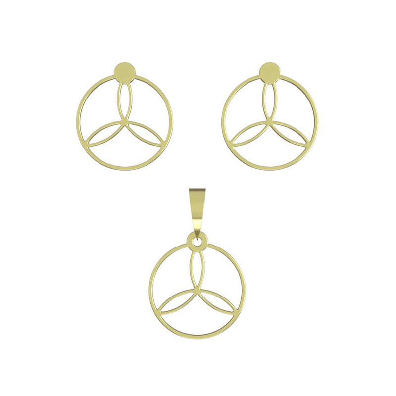 نیم ست طلا 18 عیار زنانه مدوپد مدل دایره کد NA11832