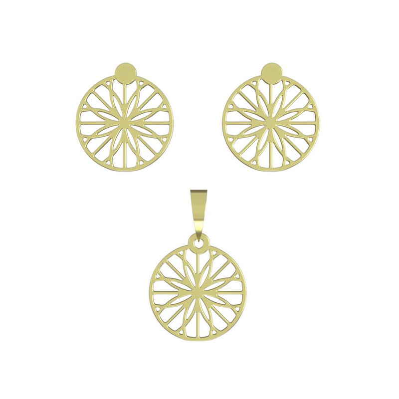 نیم ست طلا 18 عیار زنانه مدوپد مدل خورشید کد NA11833