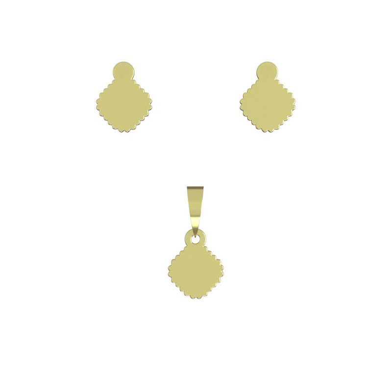 نیم ست طلا 18 عیار زنانه مدوپد مدل هندسی کد NA14606