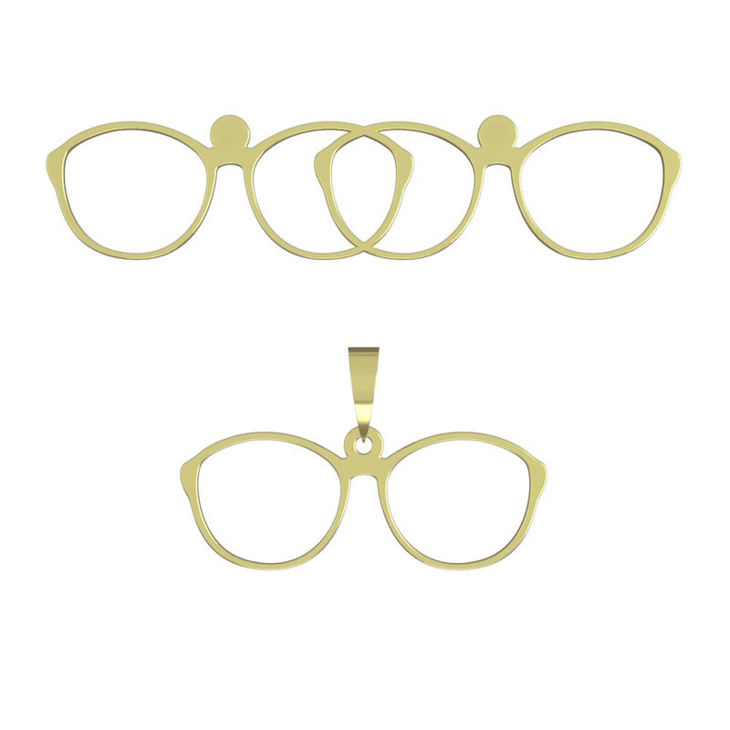 نیم ست طلا 18 عیار زنانه مدوپد مدل عینک کد NA17340