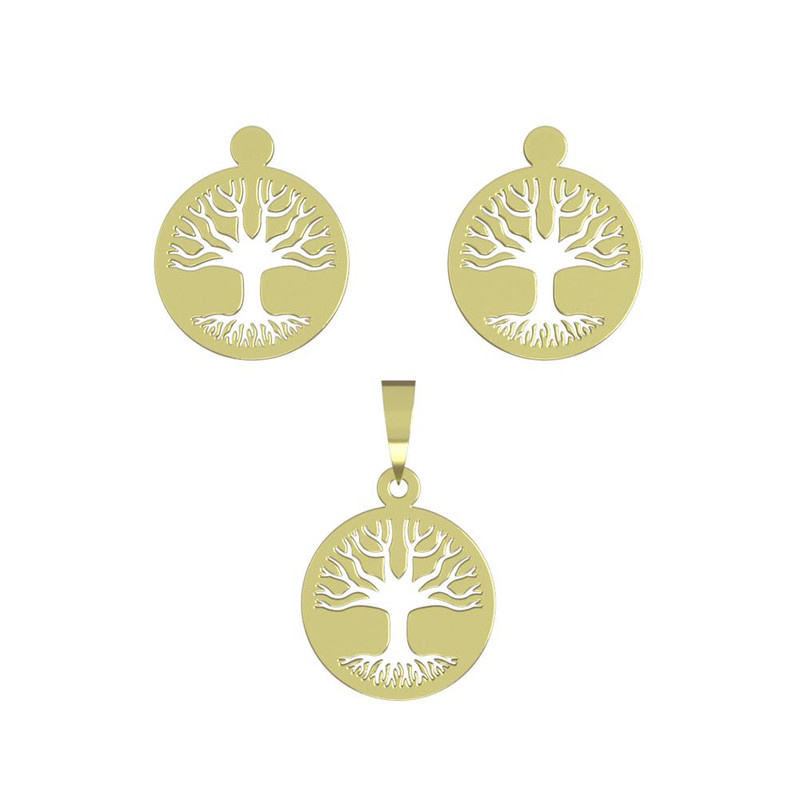 نیم ست طلا 18 عیار زنانه مدوپد مدل درخت کد NA11211