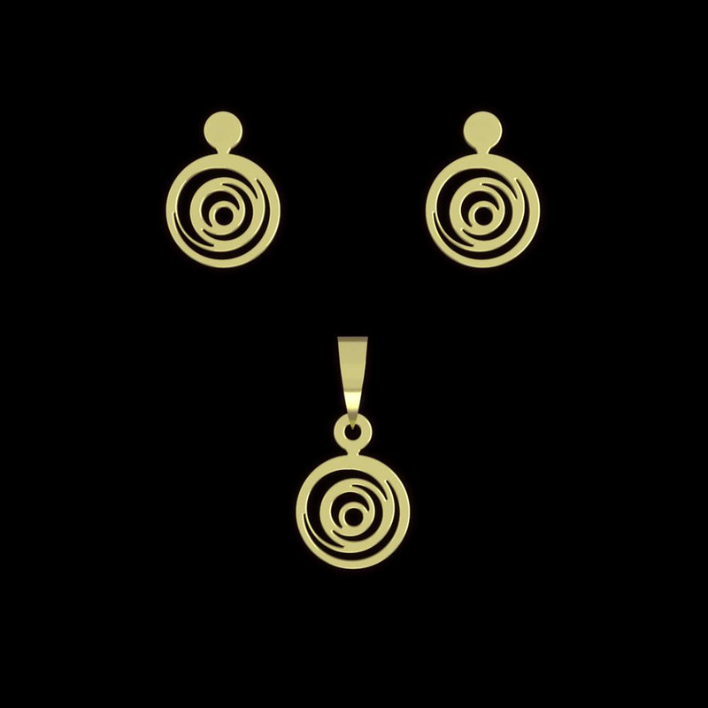 نیم ست طلا 18 عیار زنانه مدوپد مدل دایره کد NA10001