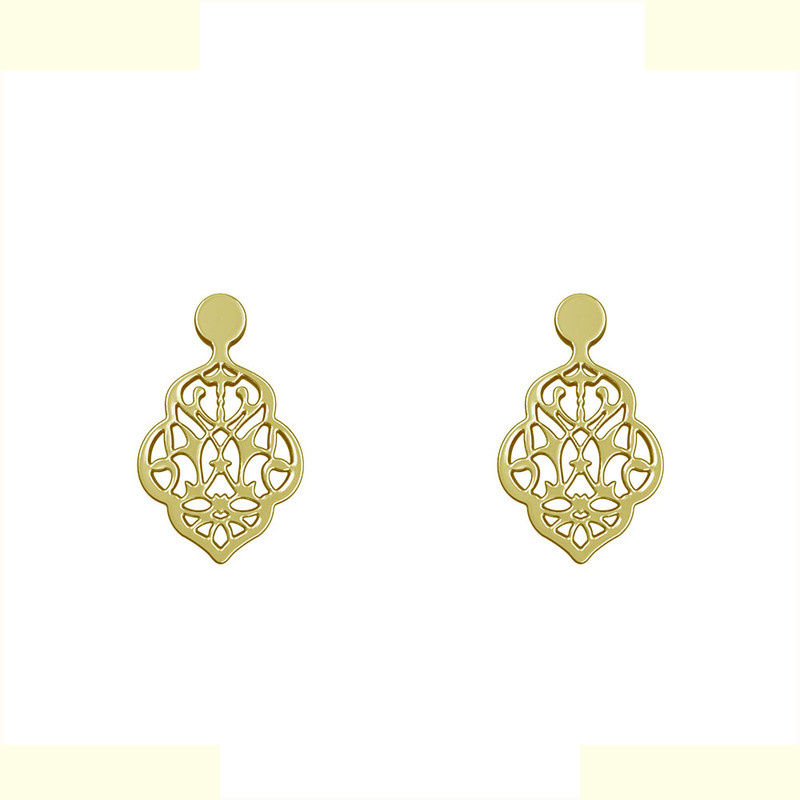 گوشواره طلا 18 عیار زنانه مدوپد مدل اسلیمی کد GA1-10041