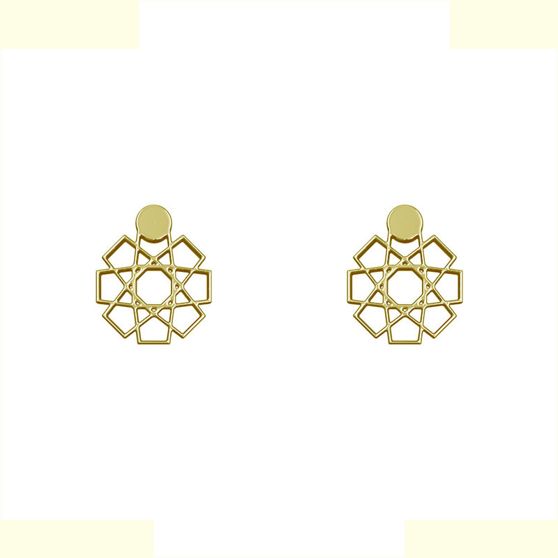 گوشواره طلا 18 عیار زنانه مدوپد مدل اسلیمی کد GA1-10064