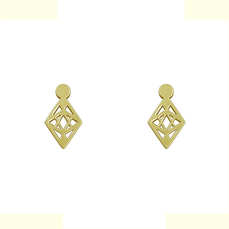 گوشواره طلا 18 عیار زنانه مدوپد مدل لوزی کد GA1-10068