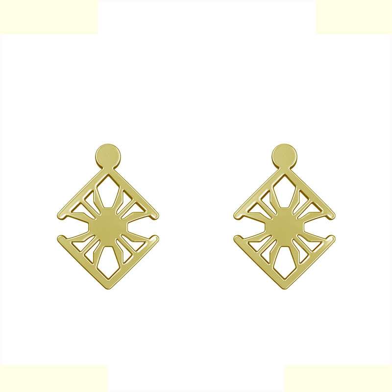 گوشواره طلا 18 عیار زنانه مدوپد مدل هندسی کد GA1-10100