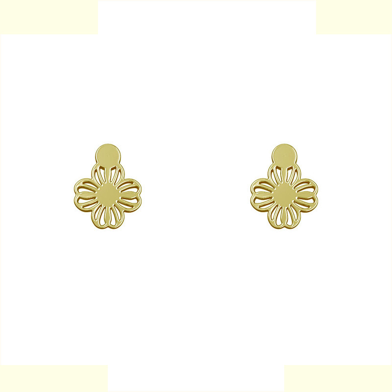 گوشواره طلا 18 عیار زنانه مدوپد مدل گل کد GA1-10118