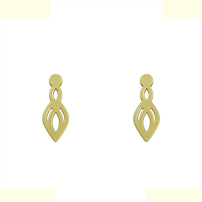 گوشواره طلا 18 عیار زنانه مدوپد مدل هندسی کد GA1-10119