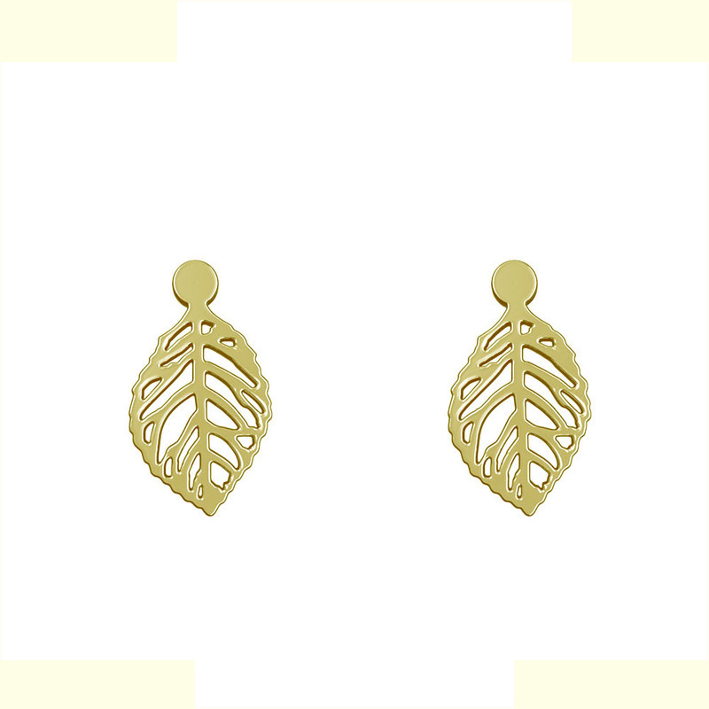 گوشواره طلا 18 عیار زنانه مدوپد مدل برگ کد GA1-10142