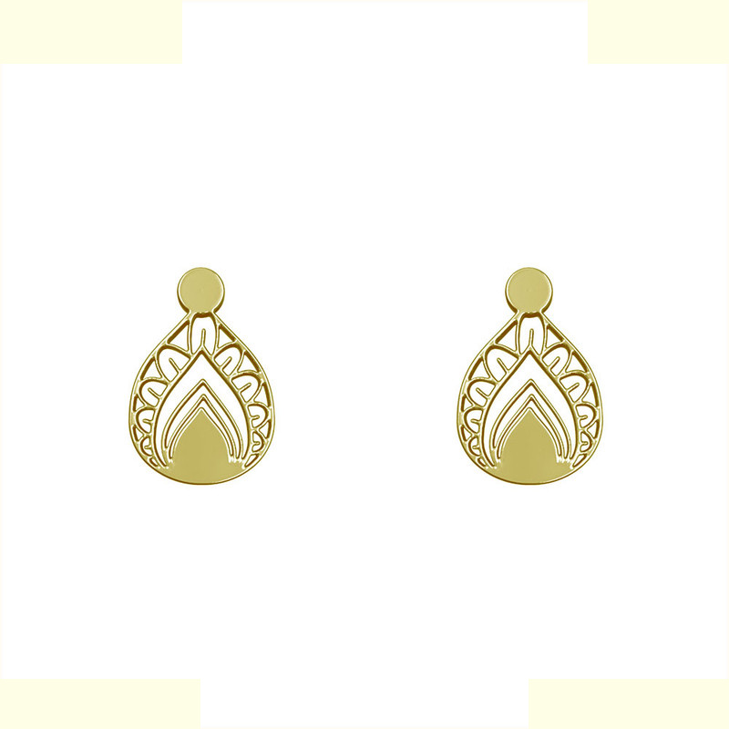گوشواره طلا 18 عیار زنانه مدوپد مدل اشک کد GA1-10174