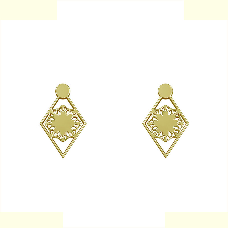 گوشواره طلا 18 عیار زنانه مدوپد مدل هندسی کد GA1-10186