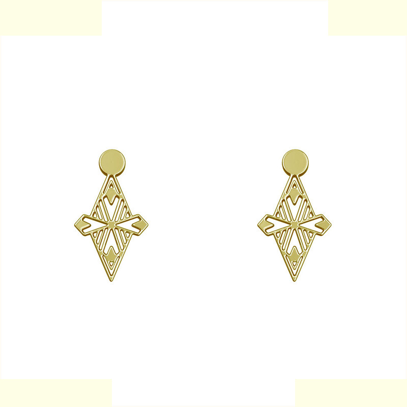 گوشواره طلا 18 عیار زنانه مدوپد مدل لوزی کد GA1-10209