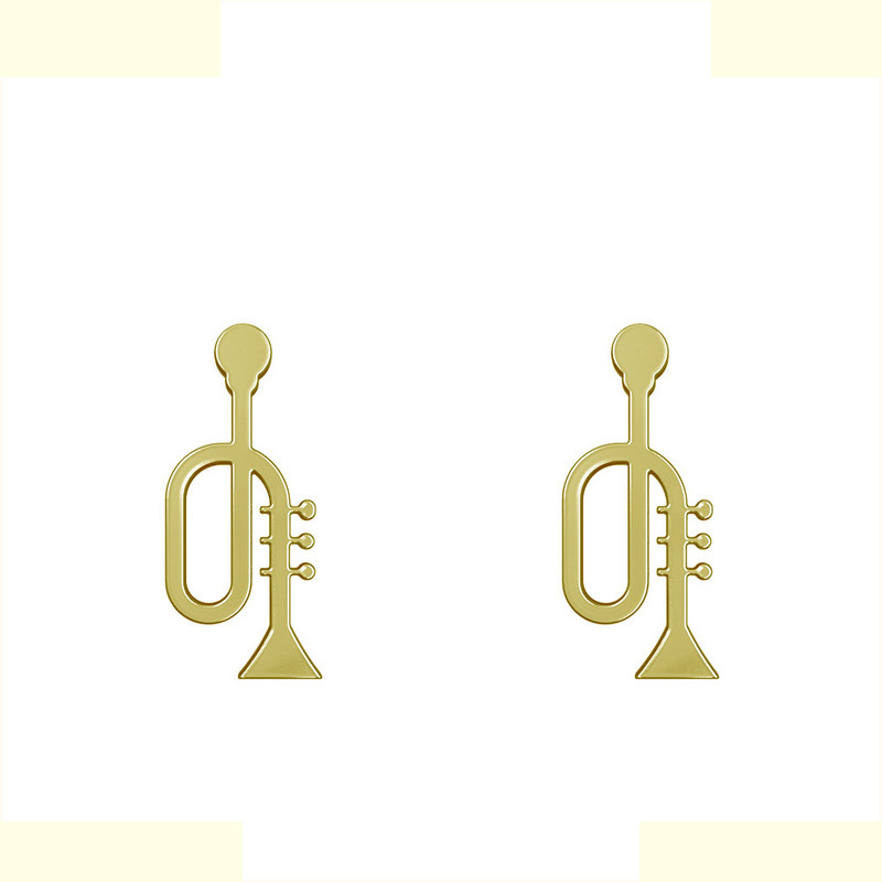 گوشواره طلا 18 عیار زنانه مدوپد مدل ترمپت کد GA1-10234