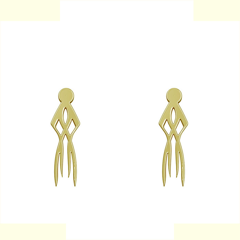 گوشواره طلا 18 عیار زنانه مدوپد مدل هندسی کد GA1-10236