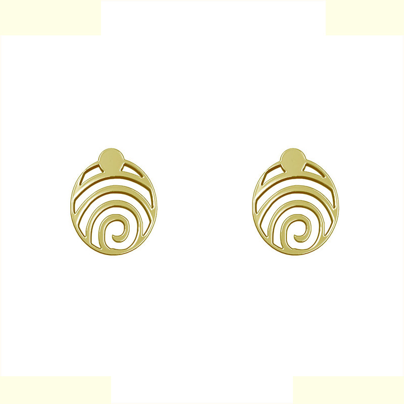 گوشواره طلا 18 عیار زنانه مدوپد مدل بیضی کد GA1-10256