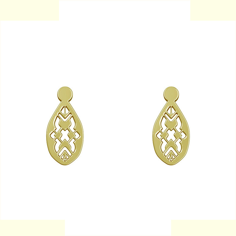 گوشواره طلا 18 عیار زنانه مدوپد مدل اشک اسلیمی کد GA1-10262