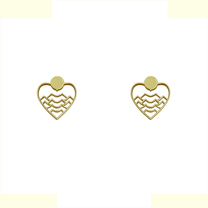 گوشواره طلا 18 عیار زنانه مدوپد مدل قلب کد GA1-10286