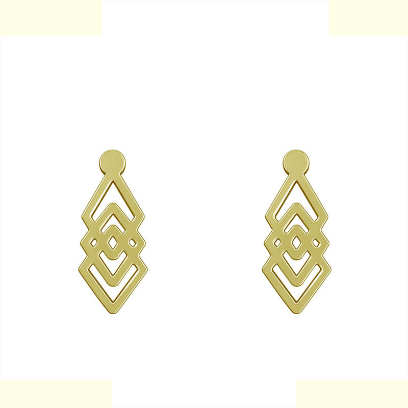 گوشواره طلا 18 عیار زنانه مدوپد مدل لوزی کد GA1-10315