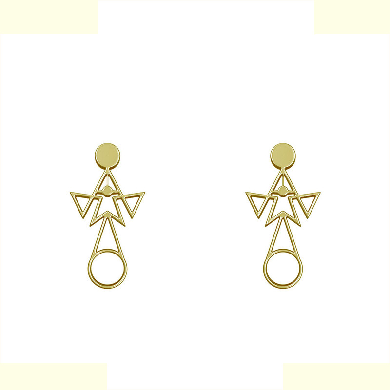 گوشواره طلا 18 عیار زنانه مدوپد مدل هندسی کد GA1-10330