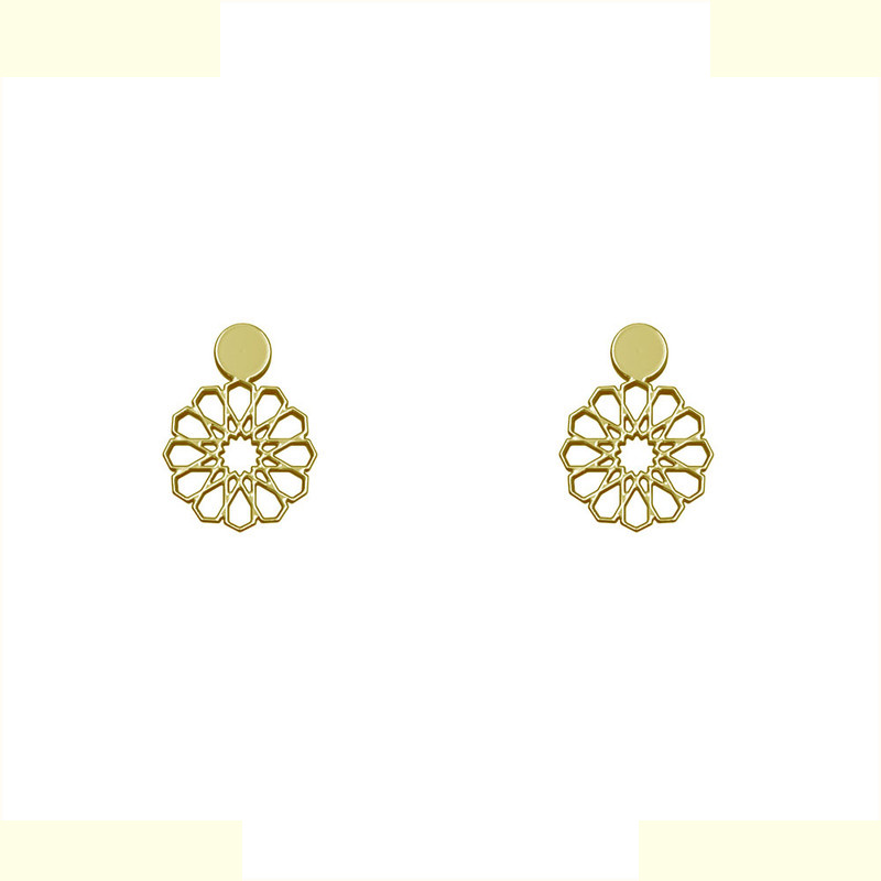 گوشواره طلا 18 عیار زنانه مدوپد مدل گل کد GA1-10344