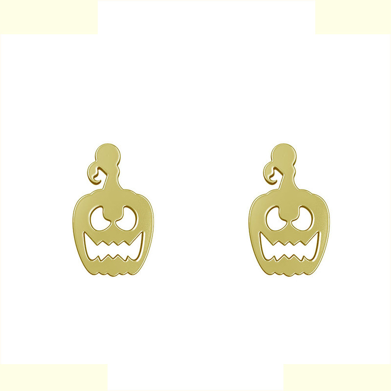 گوشواره طلا 18 عیار زنانه مدوپد مدل کدو هالووین کد GA1-10378