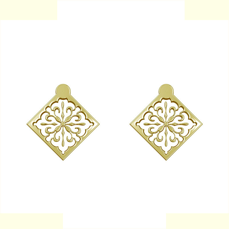 گوشواره طلا 18 عیار زنانه مدوپد مدل اسلیمی کد GA1-10385