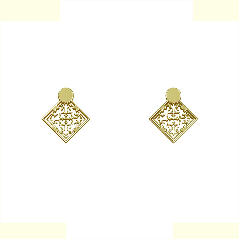 گوشواره طلا 18 عیار زنانه مدوپد مدل اسلیمی کد GA1-10387