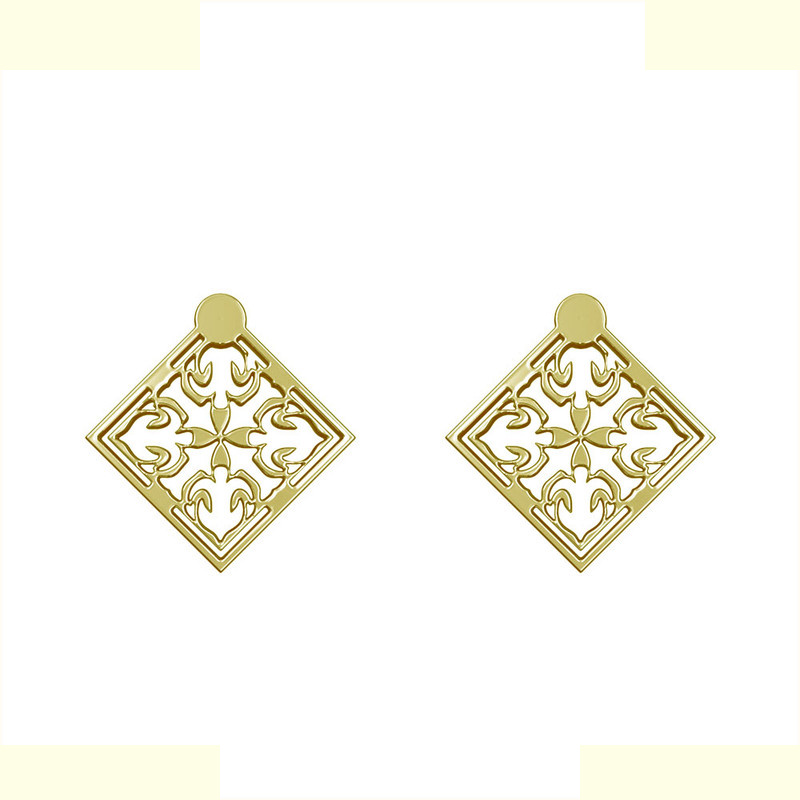 گوشواره طلا 18 عیار زنانه مدوپد مدل اسلیمی کد GA1-10388