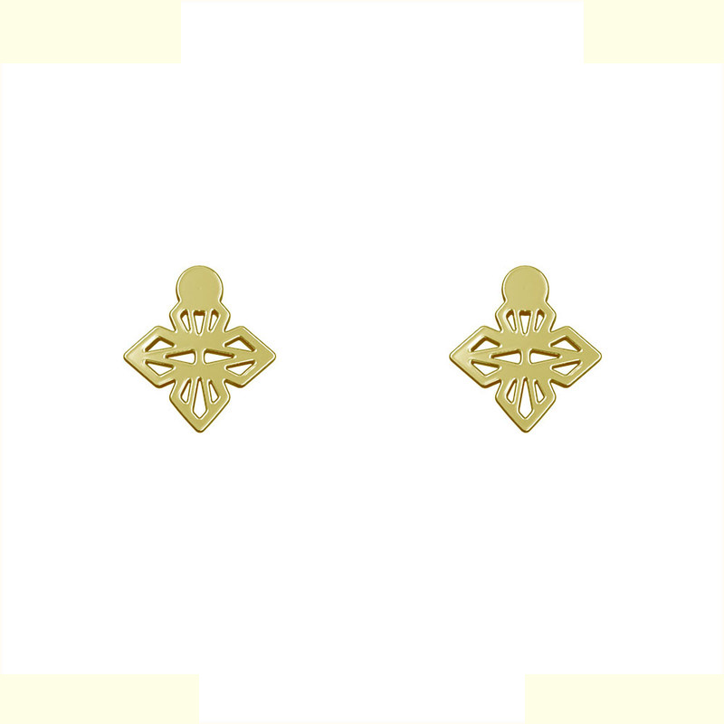 گوشواره طلا 18 عیار زنانه مدوپد مدل هندسی کد GA1-10413