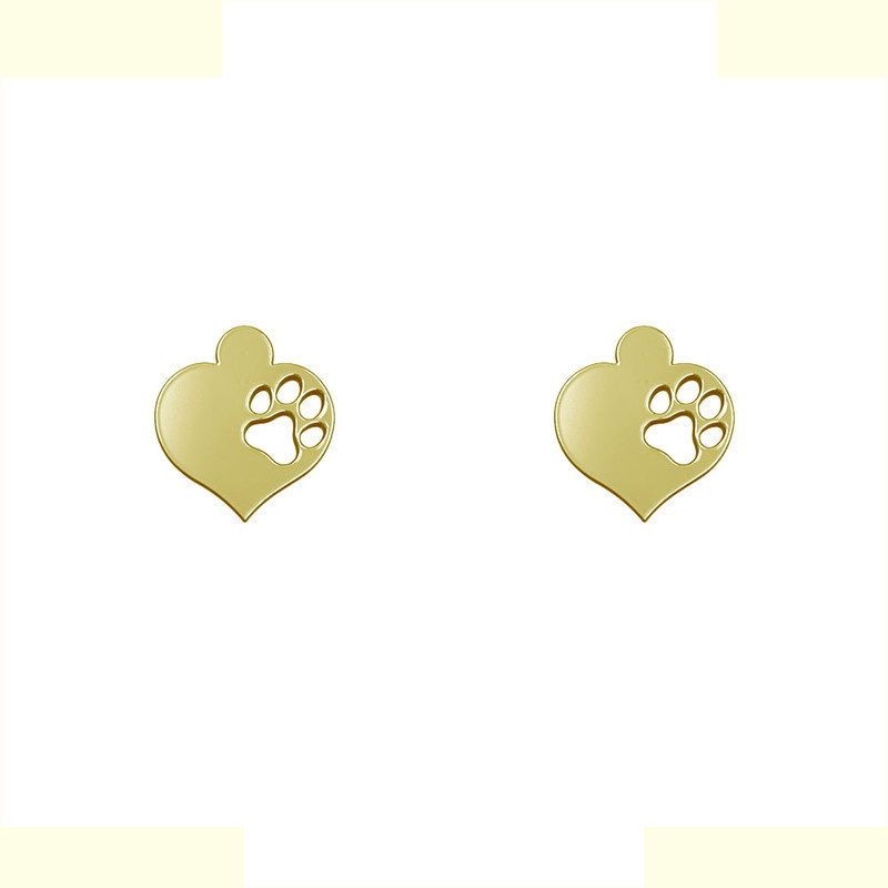 گوشواره طلا 18 عیار زنانه مدوپد مدل قلب کد GA1-10417