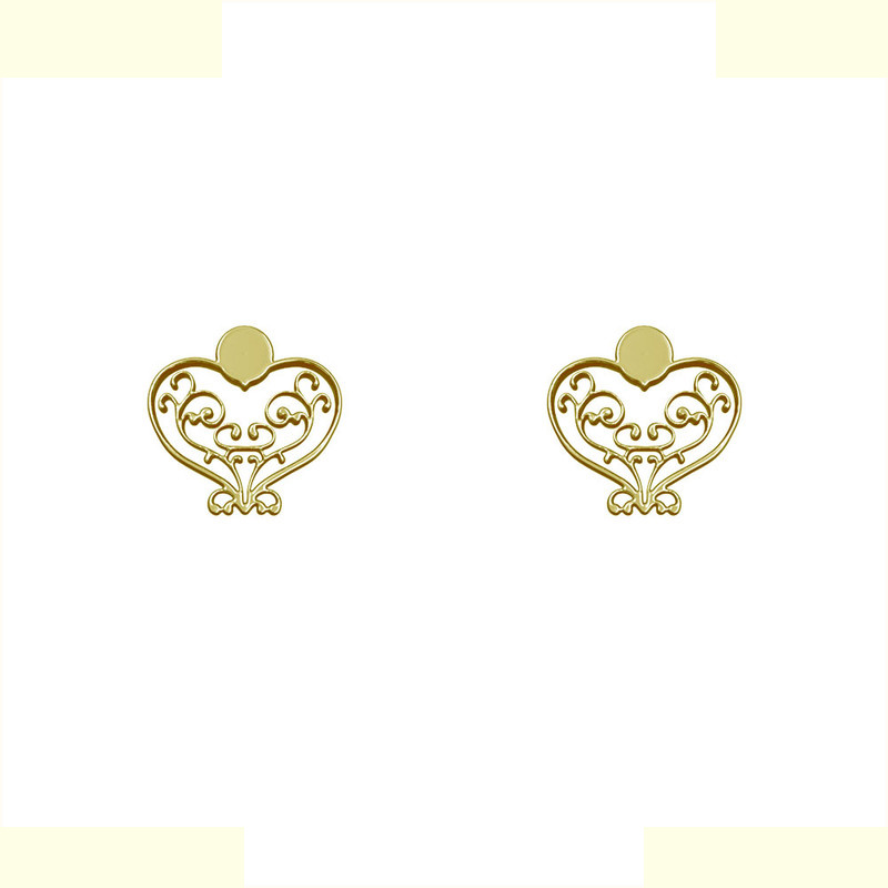 گوشواره طلا 18 عیار زنانه مدوپد مدل قلب کد GA1-10420