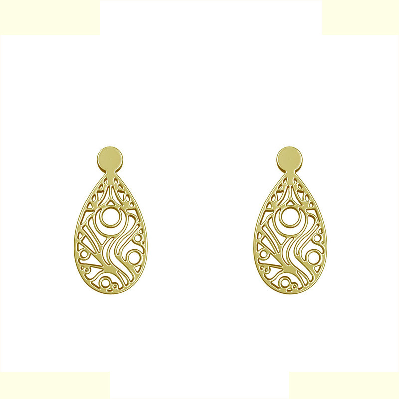 گوشواره طلا 18 عیار زنانه مدوپد مدل اشک کد GA1-10433