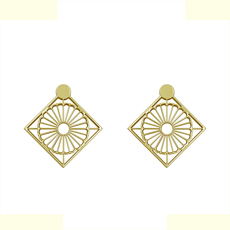 گوشواره طلا 18 عیار زنانه مدوپد مدل مربع کد GA1-10446