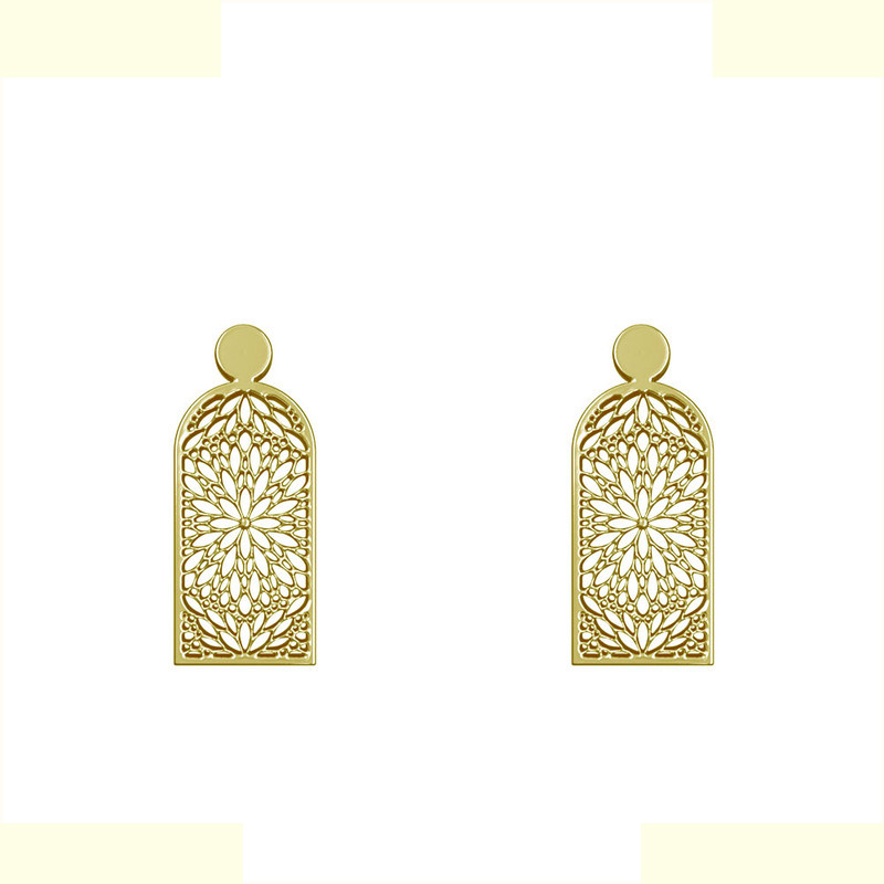 گوشواره طلا 18 عیار زنانه مدوپد مدل اسلیمی کد GA1-10448