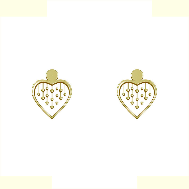 گوشواره طلا 18 عیار زنانه مدوپد مدل قلب کد GA1-10450