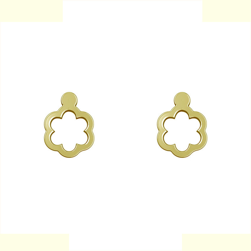 گوشواره طلا 18 عیار زنانه مدوپد مدل گل کد GA1-10454